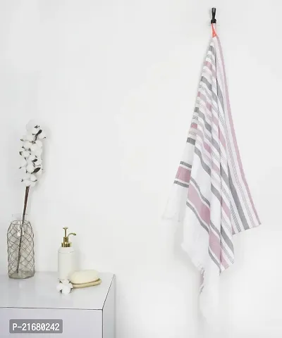 Thirsty Towel - Cambric Multi-Stripe Bath Towel - Merlot Mauve