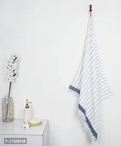Thirsty Towel - Cambric Pin-Stripe Bath Towel - Denim Blue