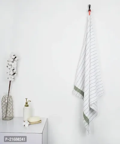 Thirsty Towel - Cambric Pin-Stripe Bath Towel - Forest Green
