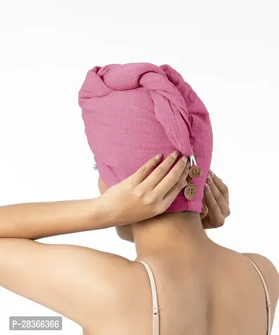 Useful Cotton Blend Double Cloth Hair Towel, Desert Rose Color - Pack of 1-thumb0