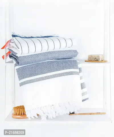 Thirsty Towel - Cambric Assorted Bath Towel - Denim Blue - Pack Of 3