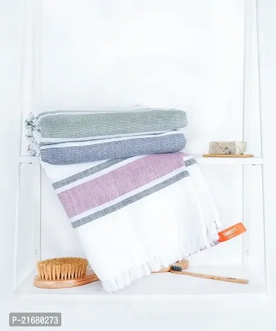Thirsty Towel - Cambric Multi-Stripe Bath Towel - Combo - Pack Of 3