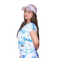 AKIBA Women's Workout Tie-Dye Gym T-Shirt Crop Top with Half Sleeves and Round Neck-thumb4