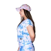 AKIBA Women's Workout Tie-Dye Gym T-Shirt Crop Top with Half Sleeves and Round Neck-thumb3