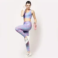 AKIBA Printed/Color High Waist Sports Leggings/Stretch Tights Pant/Ankle Length Athletic Lower for Women/Girl-thumb2