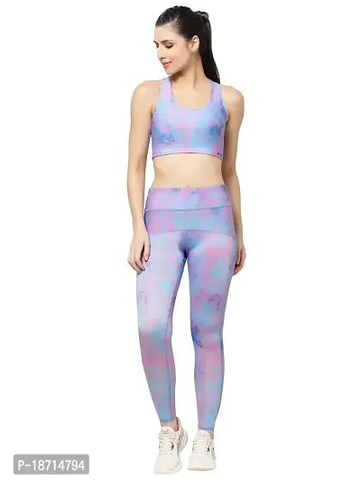 AKIBA Printed/Color High Waist Sports Leggings/Stretch Tights Pant/Ankle Length Athletic Lower for Women/Girl-thumb0