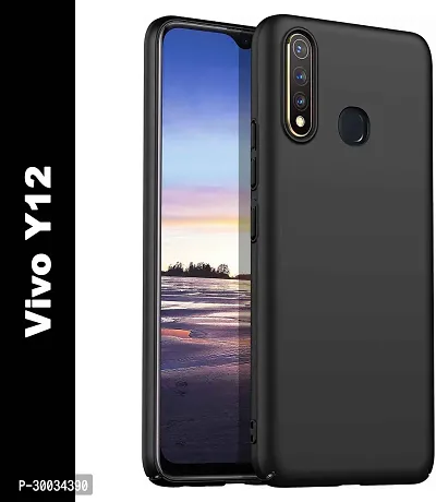 Coverblack Flexible Rubber Back Cover For Vivo 1904 Vivo Y12Black-thumb0