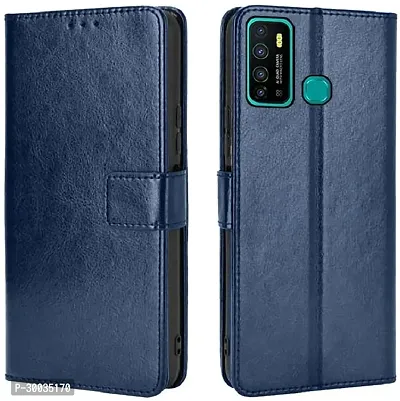 Coverblack Magnetic Case Artificial Leather,Silicon Flip Cover For Infinix X655D , Hot 9Aegean Blue-thumb0