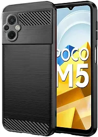 Coverblack Shock Proof Rubber Back Cover For Poco M5Black-thumb1
