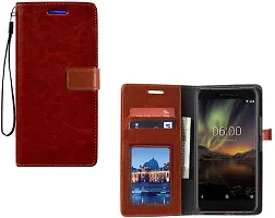 Coverblack Dual Protection Artificial Leather,Rubber Flip Cover For Micromax Canvas Infinity Hs2Vintage Brown-thumb1