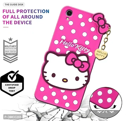 Coverblack Flexible Rubber Back Cover For Vivo Y91I , Vivo Y90 ,90CCute 3D Hello Kitty Soft Tpu Case Girls Case Baby Pink-thumb5