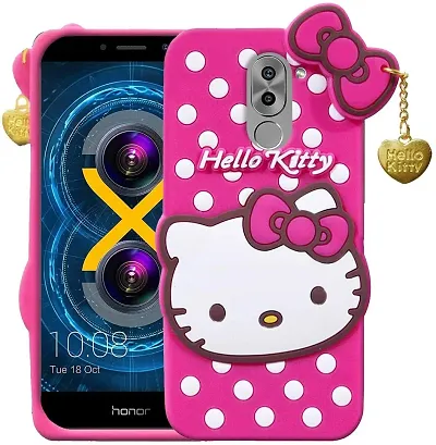 Miss IndiaHonor 6X 3D Kitty Design Flexible Silicon Girls Mobile Phone Back Cover for Honor 6X (Pink)