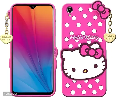 Coverblack Flexible Rubber Back Cover For Vivo Y91I , Vivo Y90 ,90CCute 3D Hello Kitty Soft Tpu Case Girls Case Baby Pink-thumb0