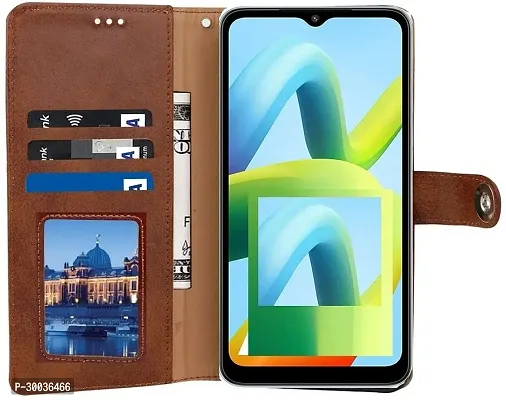 Coverblack Magnetic Case Artificial Leather,Rubber Flip Cover For Realme Narzo 60 Pro 5GBrown-thumb3