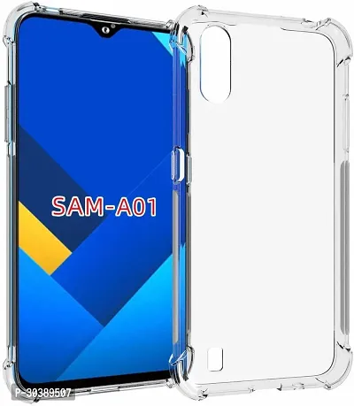 Coverblack Dual Protection Rubber Back Cover For Samsung Galaxy A01 2020 EdiTransparent Totu-thumb2