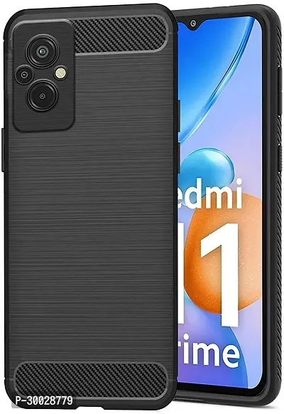 Coverblack Shock Proof Rubber Back Cover For Redmi 11 Prime 4GBlack-thumb0