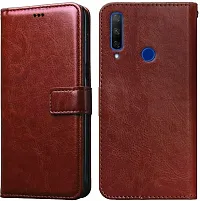 Coverblack Magnetic Case Artificial Leather Flip Cover For Honor 9XStkl22Vintage Brown-thumb1