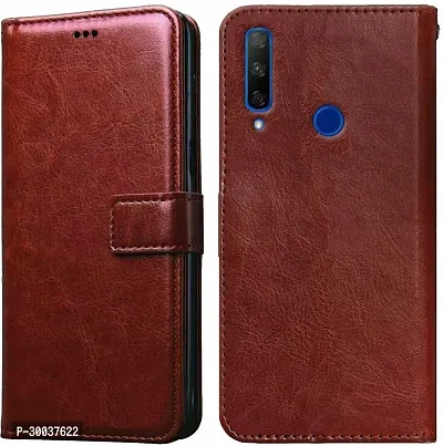 Coverblack Magnetic Case Artificial Leather Flip Cover For Honor 9XStkl22Vintage Brown-thumb2