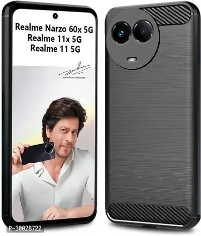 Coverblack Grip Case Rubber Back Cover For Realme Narzo 60X 5GBlack