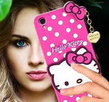 Coverblack Flexible Rubber Back Cover For Vivo Y91I , Vivo Y90 ,90CCute 3D Hello Kitty Soft Tpu Case Girls Case Baby Pink-thumb2