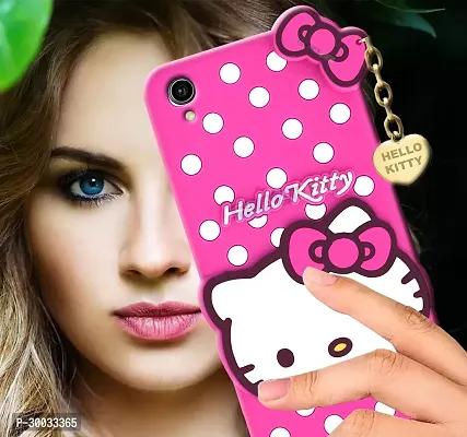 Coverblack Flexible Rubber Back Cover For Vivo Y91I , Vivo Y90 ,90CCute 3D Hello Kitty Soft Tpu Case Girls Case Baby Pink-thumb3