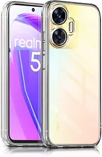 Coverblack Flexible Rubber Back Cover For Realme Narzo N55Transparent-thumb1