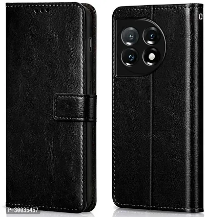 Coverblack Magnetic Case Artificial Leather,Silicon Flip Cover For Oneplus 11 5GCph2447Vintage Starry Black-thumb2