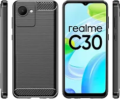Coverblack Flexible Rubber Back Cover For Realme C30Black-thumb1