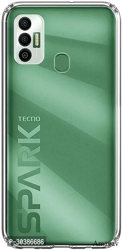 Coverblack Flexible Rubber Back Cover For Tecno Spark 7Transparent Totu-thumb0