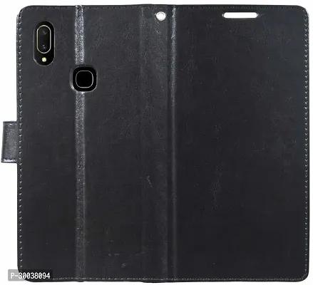 Coverblack Grip Case Artificial Leather,Plastic Flip Cover For Zenfone Max Pro M1 Zb601Kl (5.99)Venom Black-thumb2