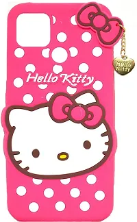 Coverblack Dual Protection Rubber Back Cover For Realme C25Hello Kitty Pink-thumb1