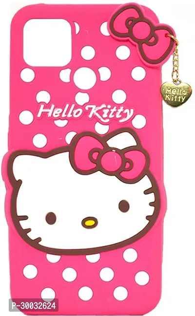 Coverblack Dual Protection Rubber Back Cover For Realme C25Hello Kitty Pink-thumb2