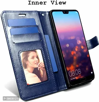 Coverblack Dual Protection Artificial Leather,Rubber Flip Cover For Gionee A1 LiteNavy Blue-thumb3