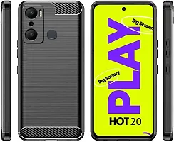 Coverblack Dual Protection Rubber Back Cover For Infinix Hot 20 PlayBlack-thumb1