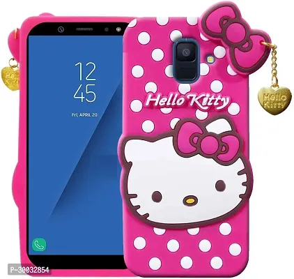 Coverblack Dual Protection Rubber Back Cover For Samsung Galaxy A82018Hello Kitty Pink-thumb0