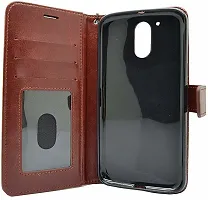 Coverblack Grip Case Artificial Leather,Plastic Flip Cover For Moto G4 PlusXt1643Vintage Brown-thumb2