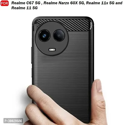 Coverblack Flexible Rubber Back Cover For Realme C67 5GBlack-thumb5