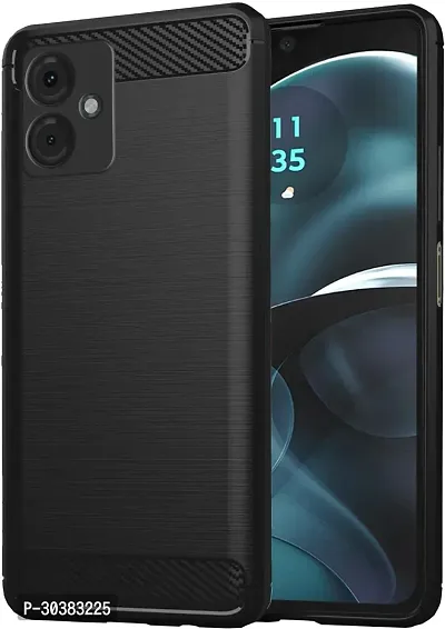 Coverblack Dual Protection Rubber Back Cover For Motorola G14Black-thumb2