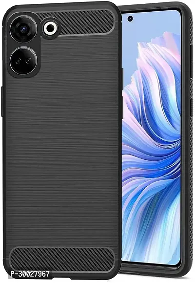 Coverblack Grip Case Rubber Back Cover For Tecno Ck6 , Camon 20Black-thumb2