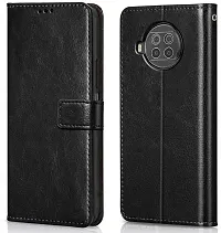 Coverblack Matte Finish Artificial Leather,Silicon Flip Cover For Xiaomi Mi 10I 5GVintage Starry Black-thumb1