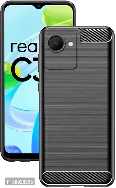 Coverblack Dual Protection Rubber Back Cover For Realme C30Black-thumb0