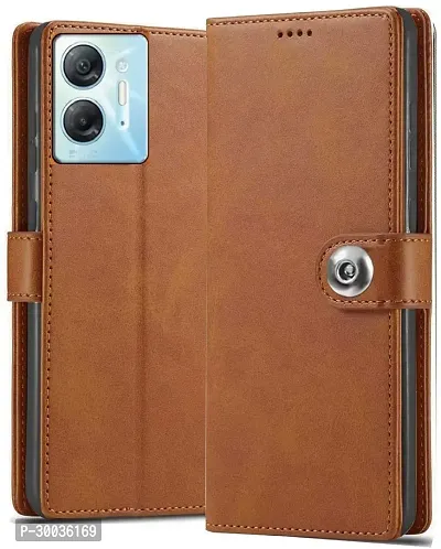 Coverblack Magnetic Case Artificial Leather,Rubber Flip Cover For Infinix Hot 30 5GExecutive Brown-thumb0