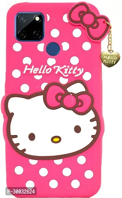 Coverblack Dual Protection Rubber Back Cover For Realme C25Hello Kitty Pink-thumb0