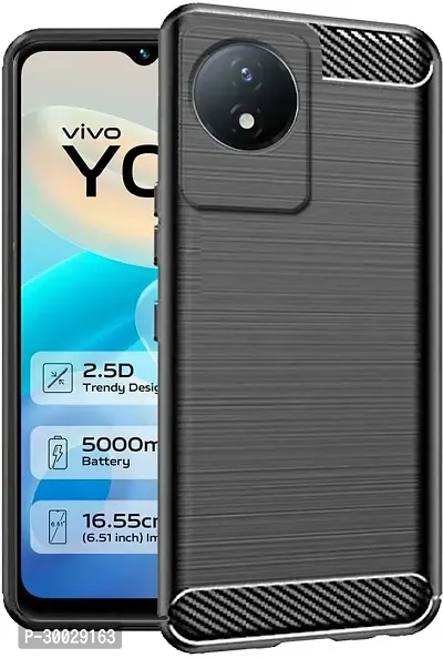 Coverblack Dual Protection Rubber Back Cover For Vivo Y02Black-thumb2