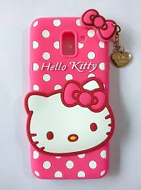 Coverblack Dual Protection Rubber Back Cover For Samsung Galaxy J6Smj600GzHello Kitty Pink-thumb1