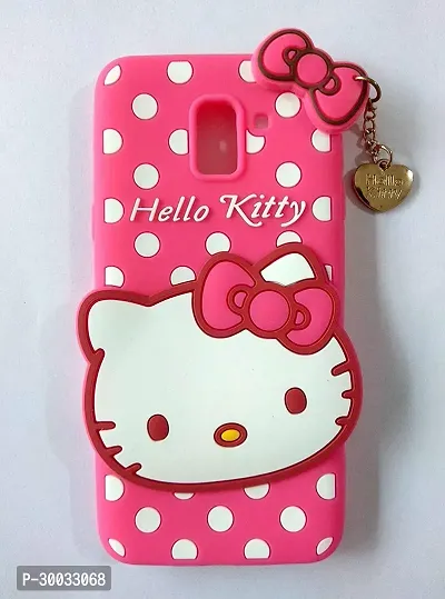 Coverblack Dual Protection Rubber Back Cover For Samsung Galaxy J6Smj600GzHello Kitty Pink-thumb2