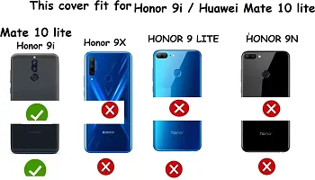 Coverblack Grip Case Artificial Leather,Plastic Flip Cover For Honor Rnel22 , Honor_9IBlack-thumb3