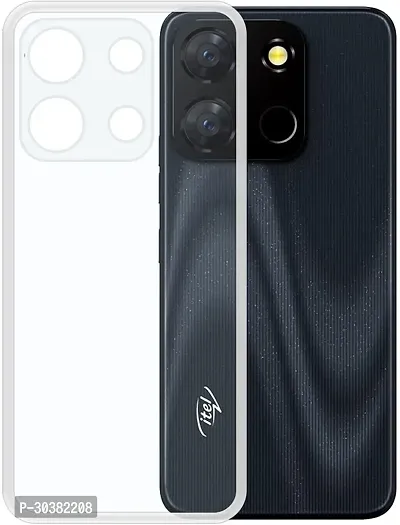 Coverblack Dual Protection Rubber Back Cover For Itel A60 , Itel A60STransparent-thumb2