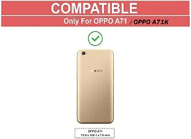 Coverblack Dual Protection Artificial Leather,Silicon Flip Cover For Oppo Cph1801 , A71KNavy Blue-thumb3