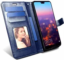 Coverblack Shock Proof Artificial Leather,Rubber Flip Cover For Tecno Pova (5G)Blue-thumb2